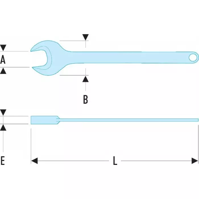 Facom Open Ended Spanner, 75mm, Metric, 595 mm Overall, 45.75