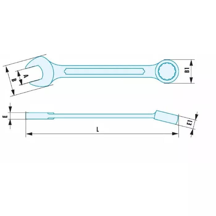 Facom Spanner, 25mm, Metric, Double Ended, 265 mm Overall, 440.25SR