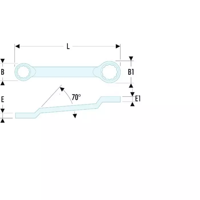 Facom Ring Spanner, 19mm, Metric, Double Ended, 296 mm Overall, 55A.19X22