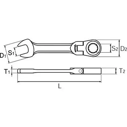 Ktc Short Ratchet Combination Wrench Thin Head 18 mm, MSR2S-18F