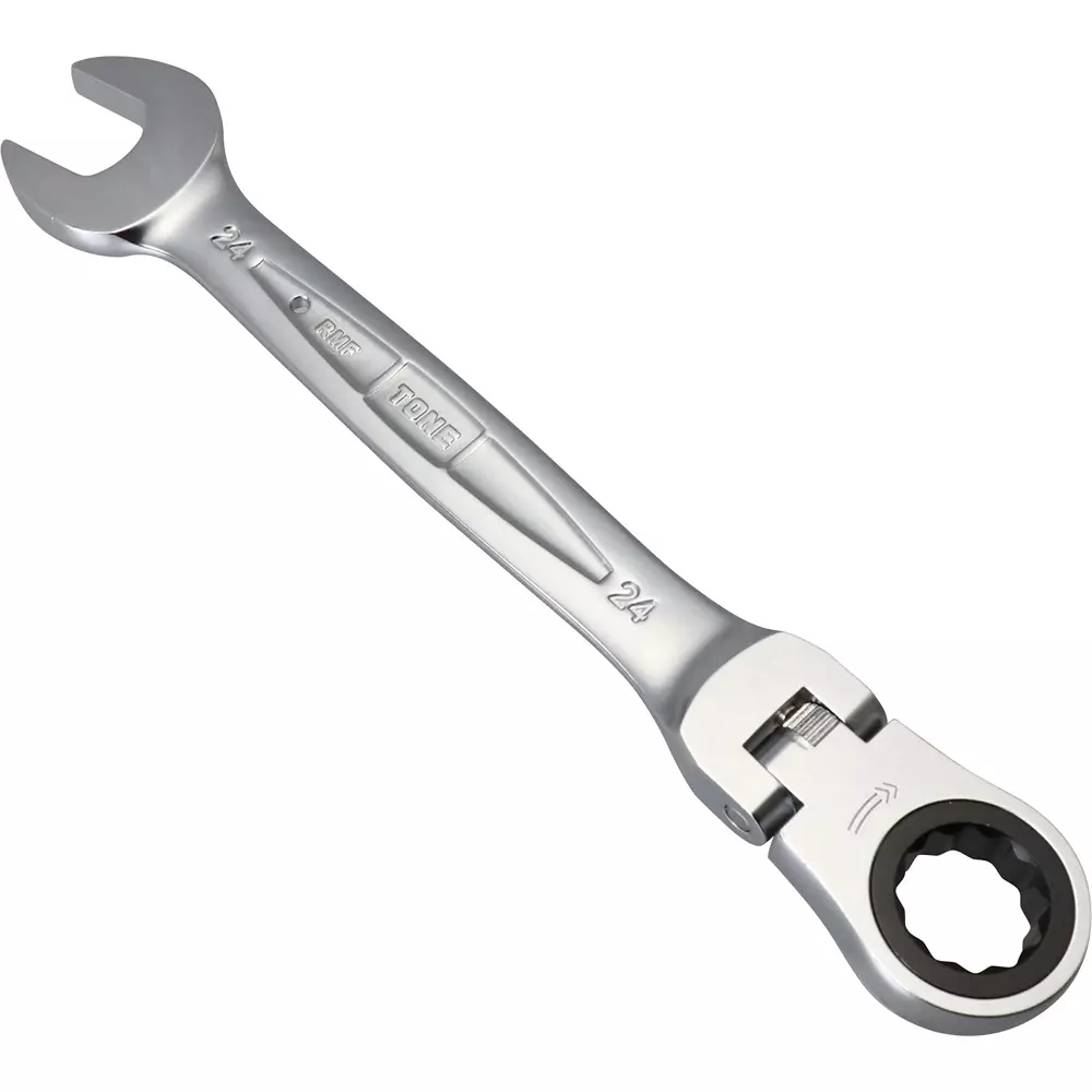 TONE Swivel Ratchet Box Wrench 24 mm Hex Size, RMF-24