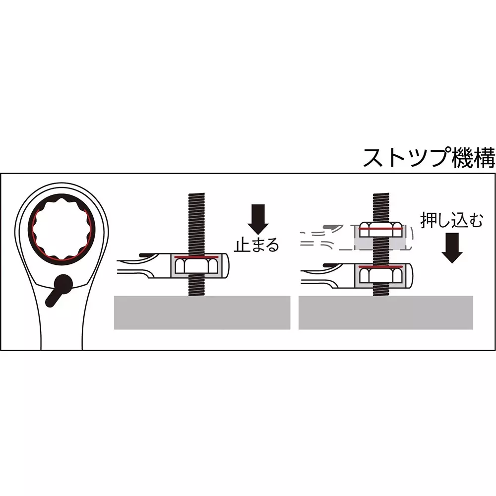 TONE Switching Ratchet Glasses Wrench 14 mm, RMR-14