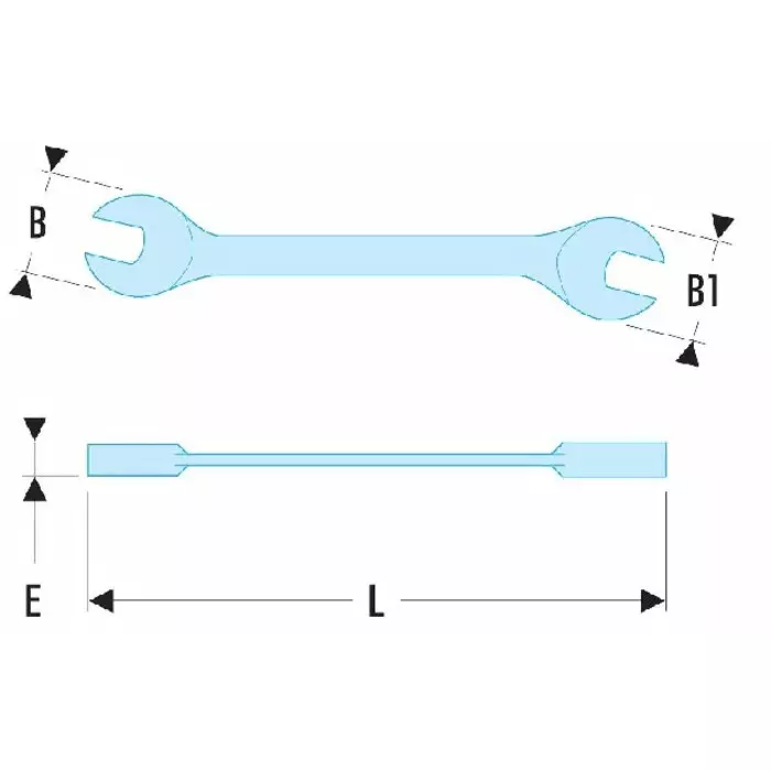 Facom Double Ended Open Spanner, 6 x 7mm, Metric, Double Ended, 148 mm Overall, 31.6X7