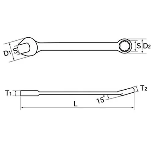 Ktc Combination Wrench 31 mm 462 mm Length, MS2-31