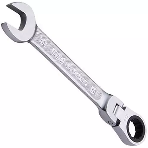 Ktc Semi-Short Flex Ratchet Combination Wrench Thin Head 14 mm 5 Degree Feed Angle, MSR1A-14F