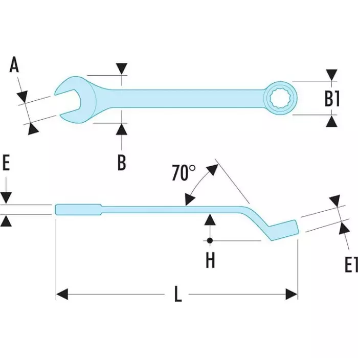 Facom Combination Spanner, 21mm, Metric, Double Ended, 275 mm Overall, 41.21