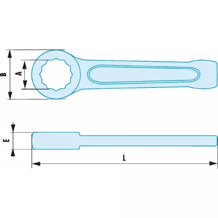 Facom Ring Spanner, 19mm, Metric, 145 mm Overall, 50.19SR