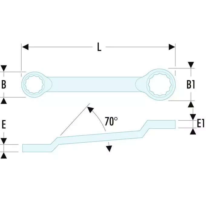 Facom 55A Series Ring Spanner, 8mm, Metric, Double Ended, 182 mm Overall, 55A.8X10