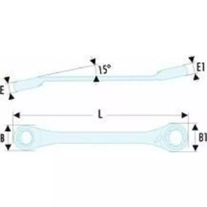 Facom Ratchet Spanner, 1/4in, Imperial, Double Ended, 115 mm Overall, 65.8X10SPL