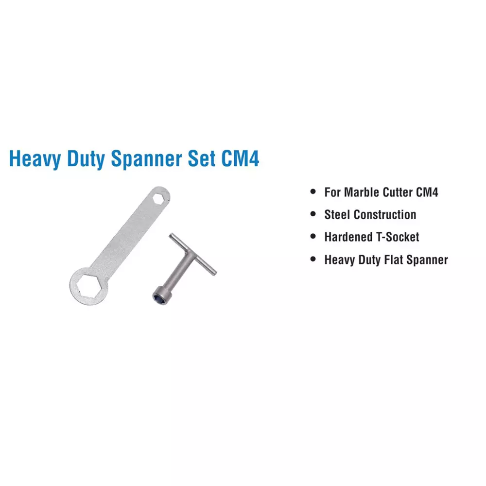 ADRAL Heavy Duty Flat Spanner Set with T- Socket Silver Steel for Marble Cutter, SPN CM4