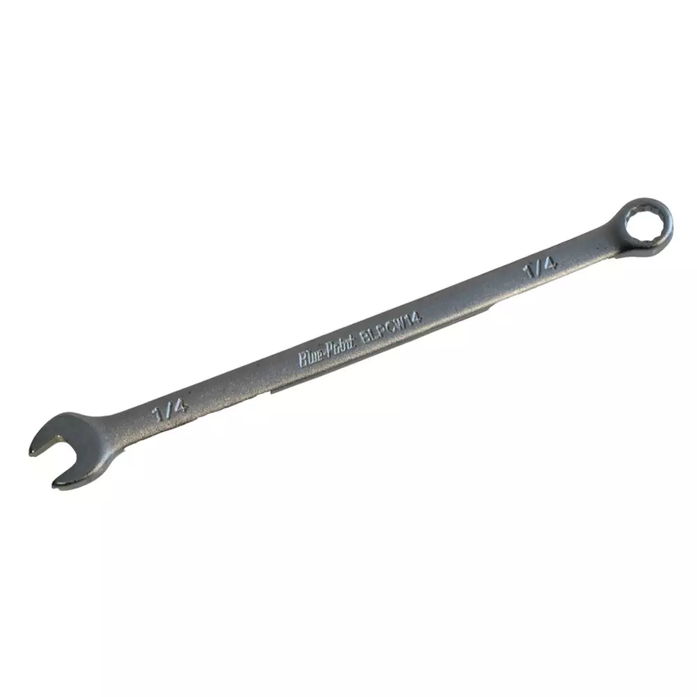Blue-Point 1/4 inch (6.35 mm) Combination Wrench Chrome Finish Alloy Steel Body for Automotive Maintenance & More, BLPCW14