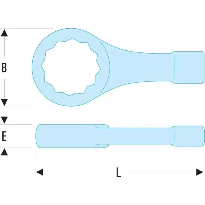 Facom 51B Series Slogging Spanner, 24mm, Metric, 165 mm Overall, 51B.24