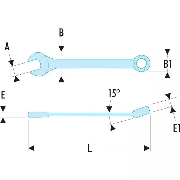 Facom Combination Spanner, 27mm, Metric, Double Ended, 433 mm Overall, 40.27LA