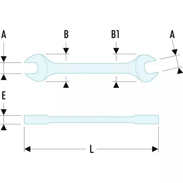Facom Double Ended Open Spanner, 13mm, Metric, Double Ended, 192 mm Overall, 44.13X17