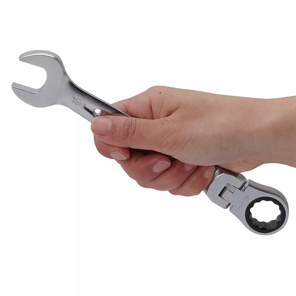 TONE Swivel Ratchet Box Wrench 19 mm Hex Size, RMF-19