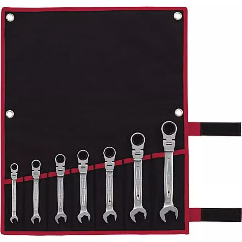 TONE Swing Quick Ratchet Glasses Wrench Set RMFQ-08, 10, 12, 13, 14, 17, 19, sack cloth, RMFQ700 (7 Pcs Set)