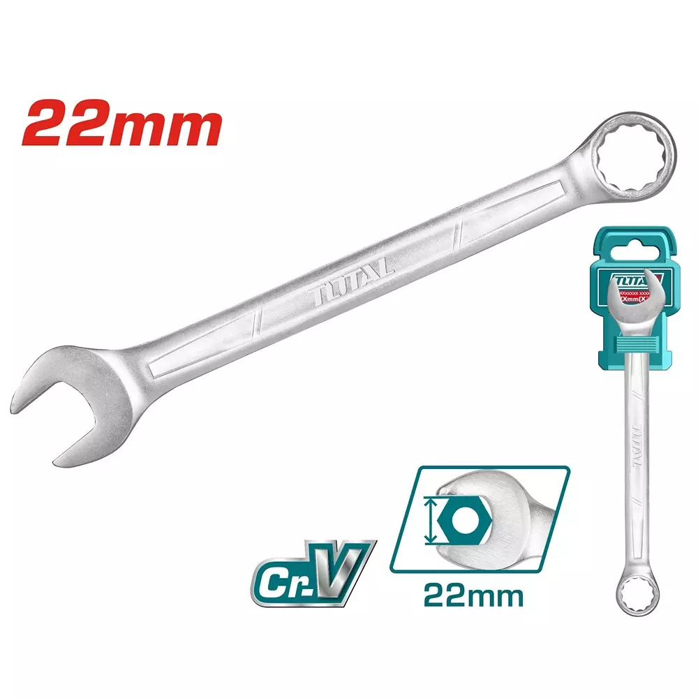total-combination-spanner-silver-chrome-plated-matt-finish-22-mm-tcspa221