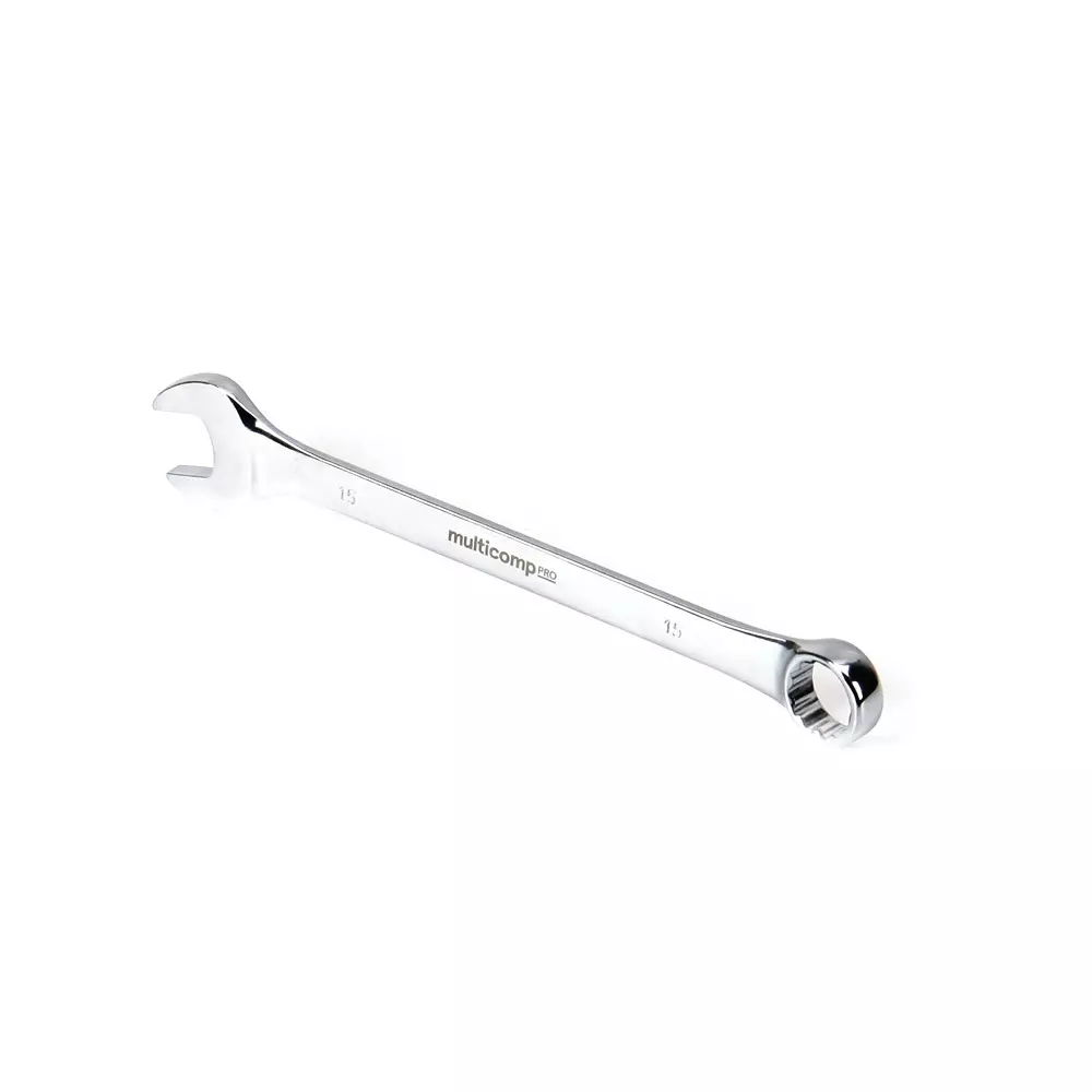 MULTICOMP PRO Combination Wrench 15 mm AF Size - Metric 0.6 Inch Imperial, MP-CW15MM
