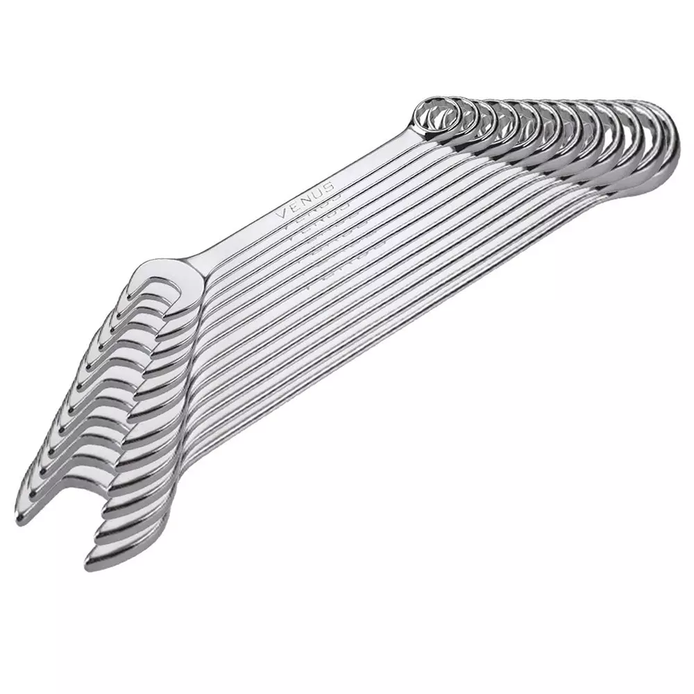venus-heavy-duty-combination-spanner-kit-12-pcs-silver-chrome-vanadium-steel-for-automotive-repair-bike-maintenance-workshop-tasks-and-general-mechanical-work-vmc-12