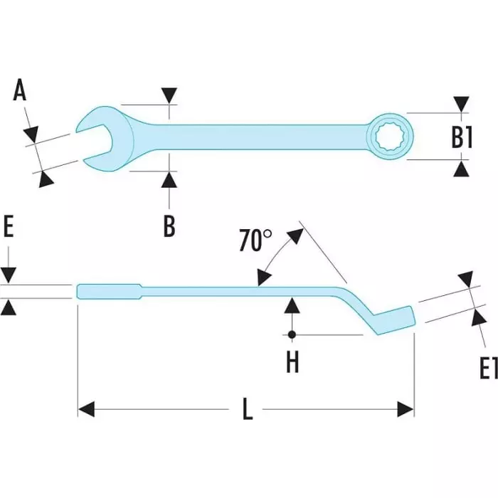 Facom Combination Spanner, 9mm, Metric, Double Ended, 142 mm Overall, 41.9