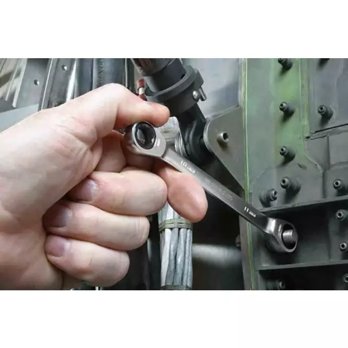 Facom Ratchet Spanner, 1/4in, Imperial, Double Ended, 115 mm Overall, 64.1/4X5/16