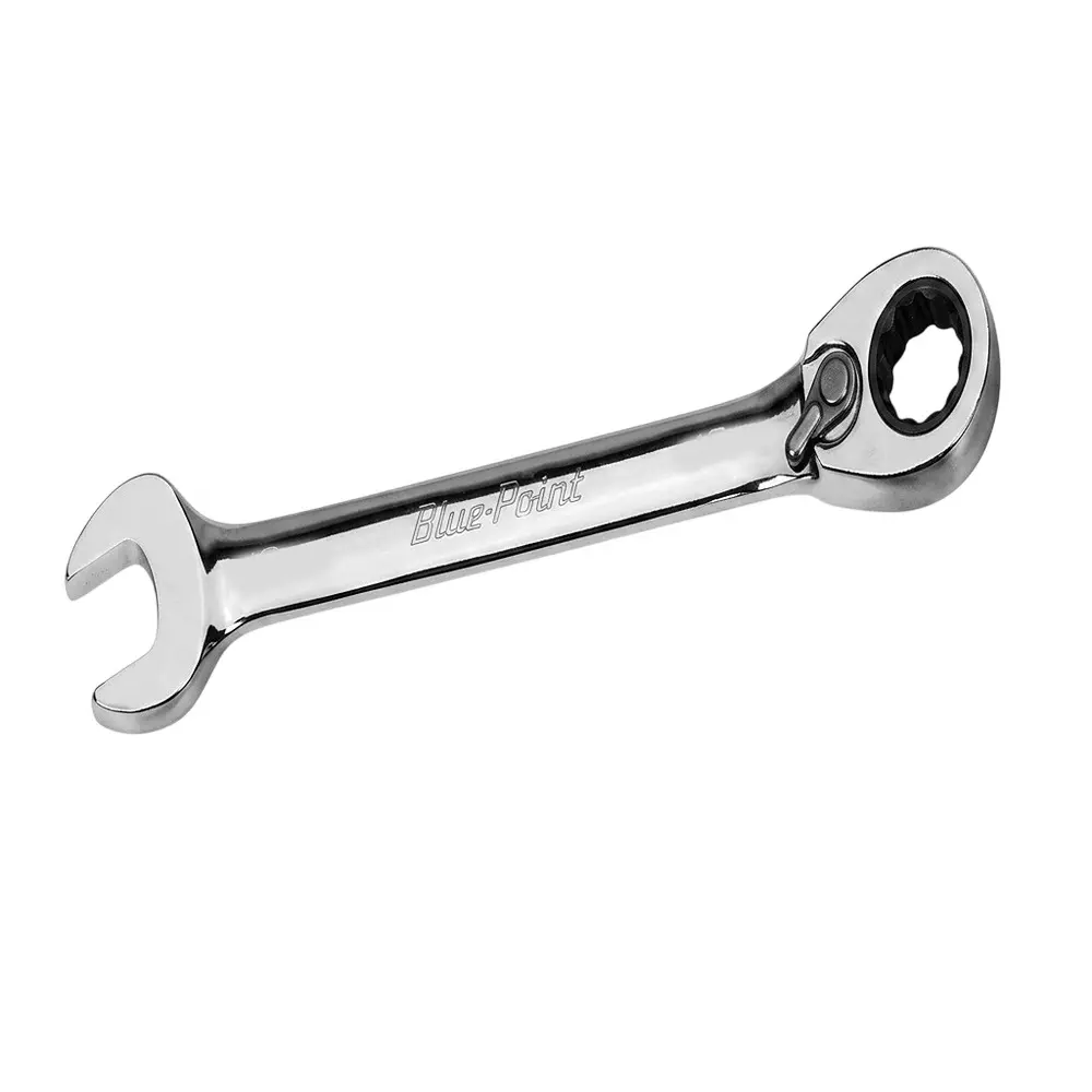 Blue-Point Ratcheting Combination Wrench Nickel Chrome Finish Alloy Steel Body, Size 18 mm and Length 240 mm, BOERM18
