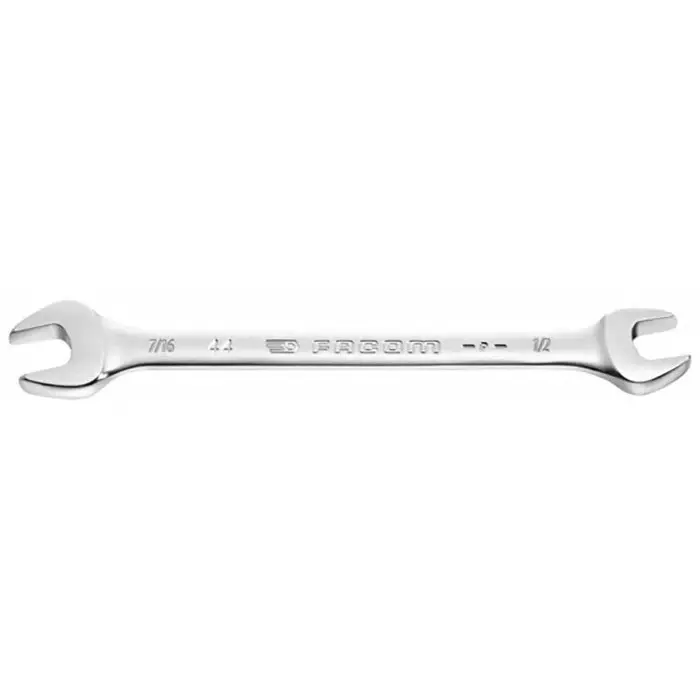 Facom Double Ended Open Spanner, 3/8in, Imperial, Double Ended, 152 mm Overall, 44.3/8X7/16