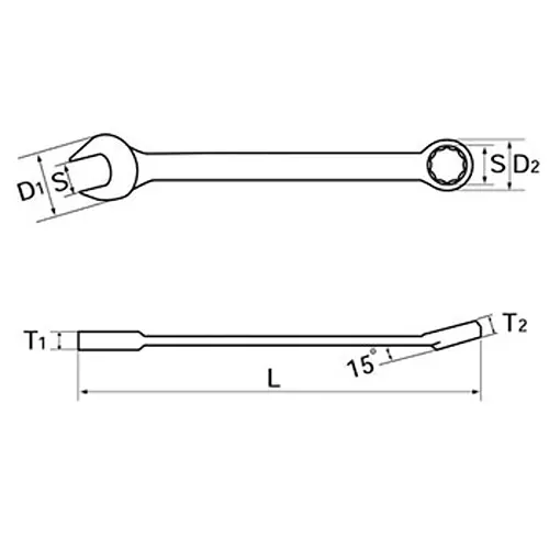 Ktc Combination Wrench (15/64 Inch) 95.8 mm Length, MS2-15/64