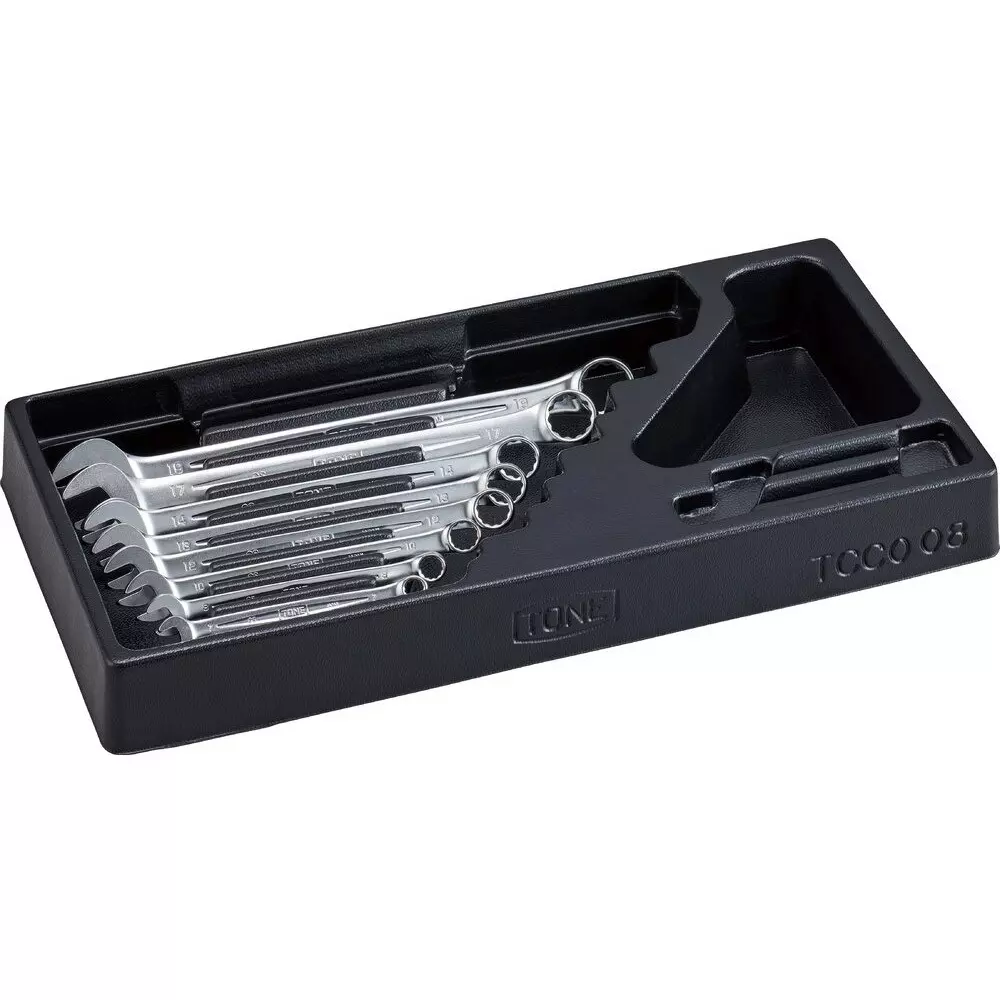 TONE Combination Spanner Set Correspondence Wrench, 12-Point Box-End Mirror Matte Finish, CS120C