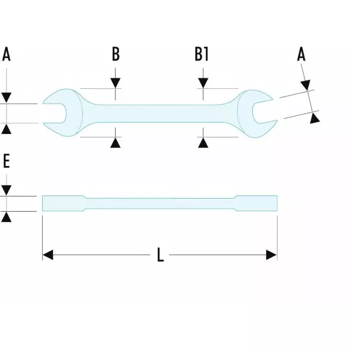 Facom 44 Series Open Ended Spanner, 38mm, Metric, Double Ended, 381 mm Overall, 44.38X42