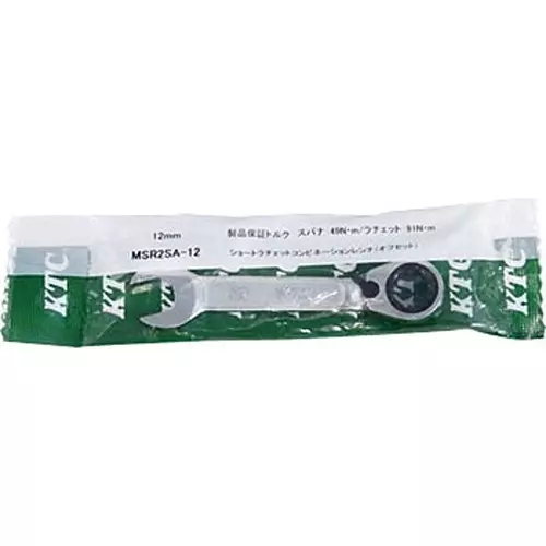 Ktc Short Ratchet Combination Wrench Standard Head 12 mm 5 Degree Feed Angle, MSR2SA-12
