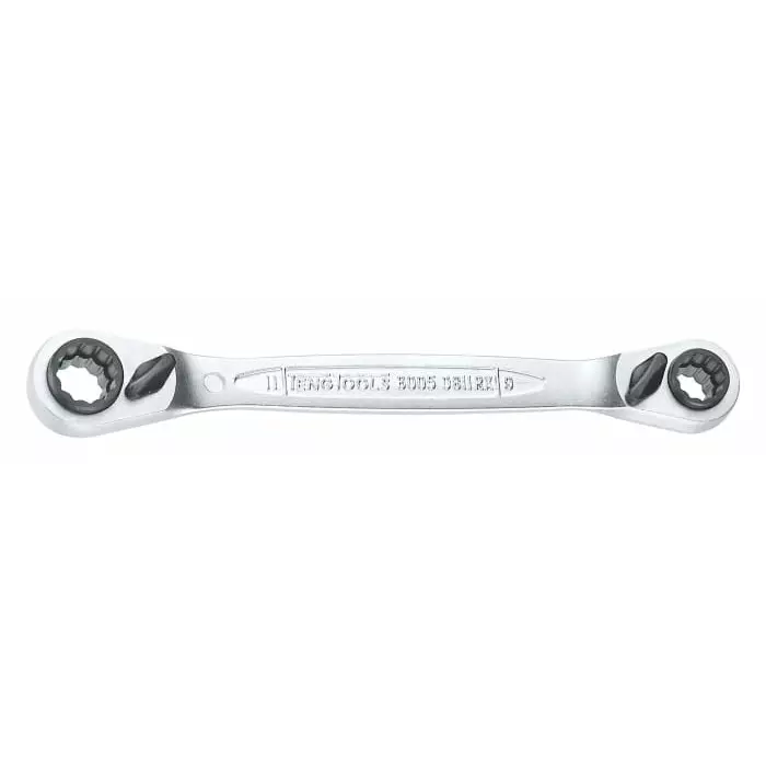Teng Tools Ratchet Ring Spanner, 8 x 9 mm, 10 x 11 mm, Double Ended, 150 mm Overall, 60050811RX