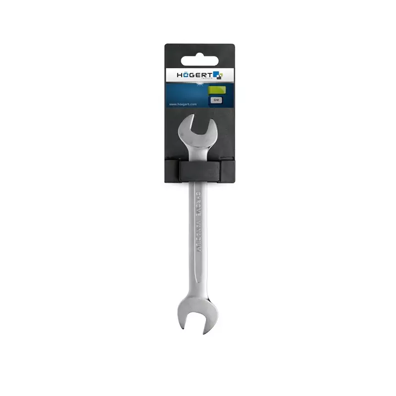 Hogert Technik 19 x 22 mm Double Open End Spanner Metric Type Matte Finish Cr-V Alloy Steel Body As Per DIN3113, HT1W512