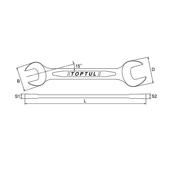 toptul-double-open-end-wrench-36x41-mm-377-mm-length-aaej3641-pack-of-2-pcs