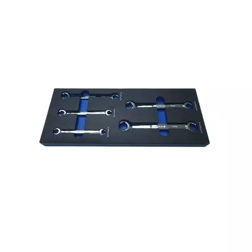 Blue-Point 5 Pcs Flare Nut Wrench Set Chrome Vanadium Steel Body, Size 8 to 19 mm and Length 139 to 213 mm, BPS28A
