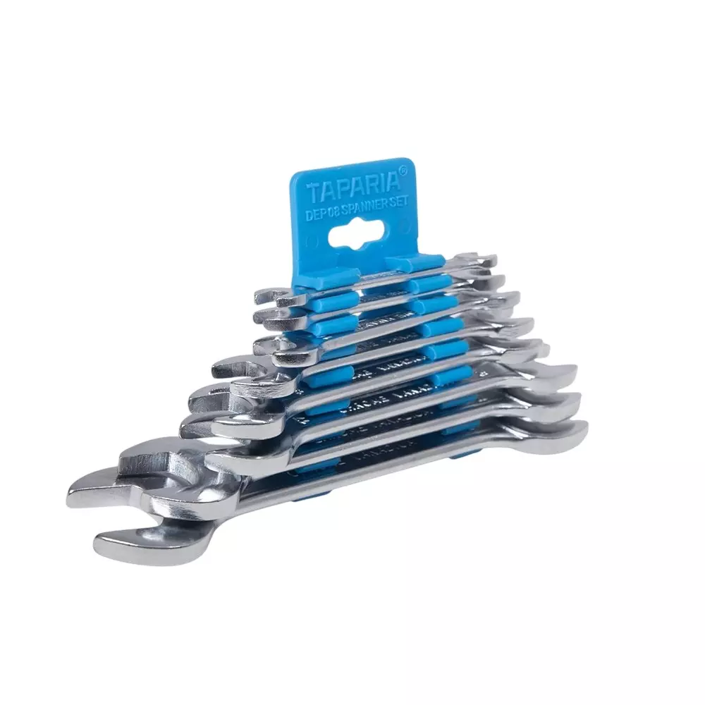 Taparia Double Ended Spanner Set (Hanger Packing ) Size Chrome Vanadium Steel (Size: 6x7 - 20x22 mm), DEP08HP