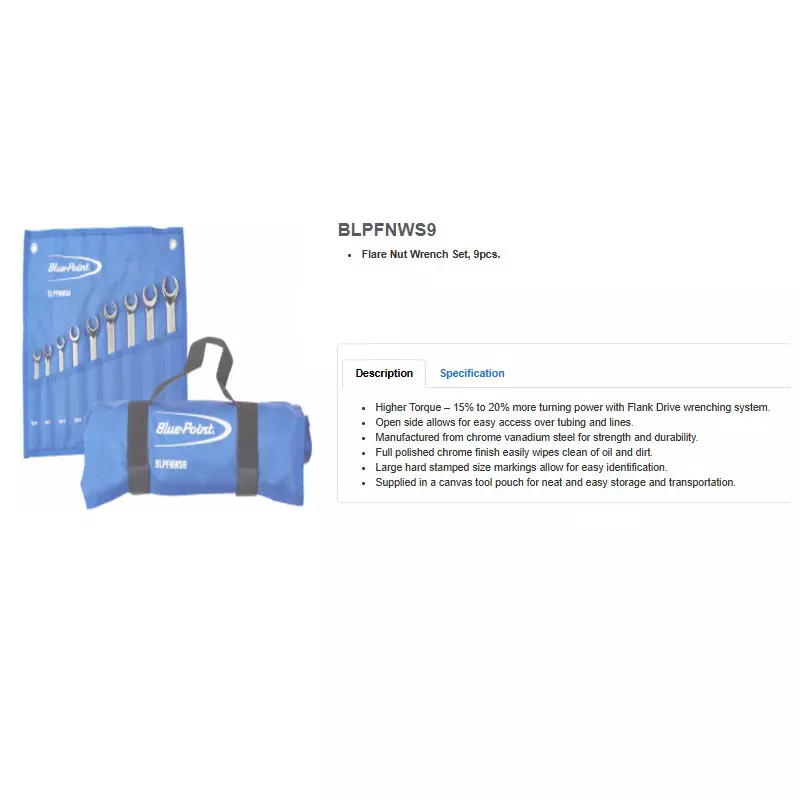 blue-point-9-pcs-flare-nut-wrench-set-chrome-vanadium-steel-body-size-8-to-23-mm-and-length-139-to-243-mm-blpfnws9