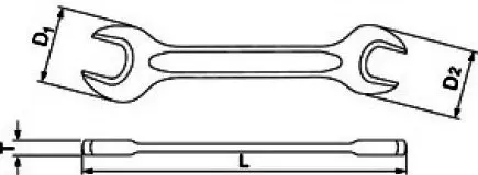 Taparia Chrome Plated Ribbed Double Ended Spanner, Size 41x46 mm, DER