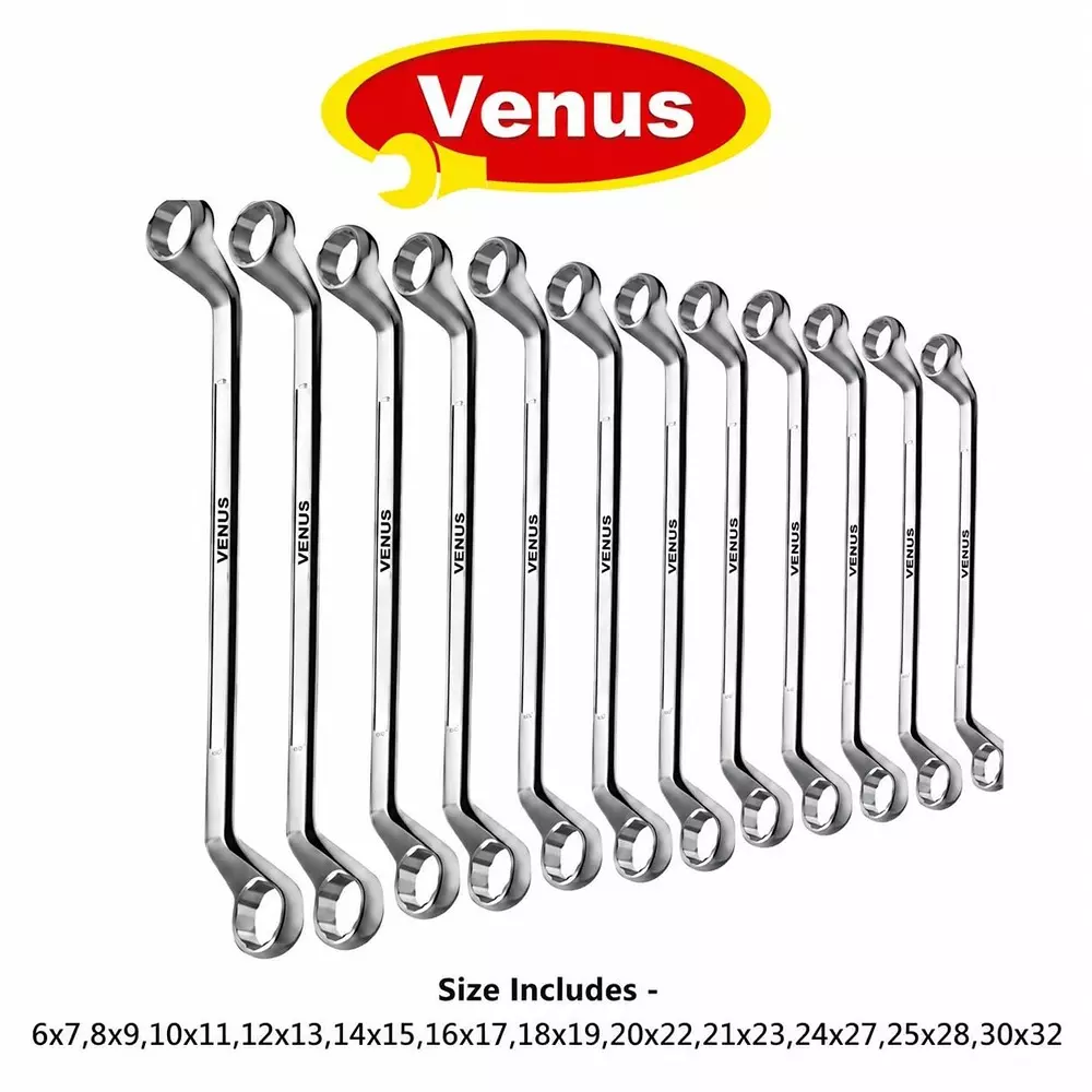 venus-heavy-duty-offset-ring-spanner-open-jaw-spanner-kit-24-pcs-silver-12-point-chrome-vanadium-steel-for-garage-workshop-use-combo-vmrs-12-and-vm-12
