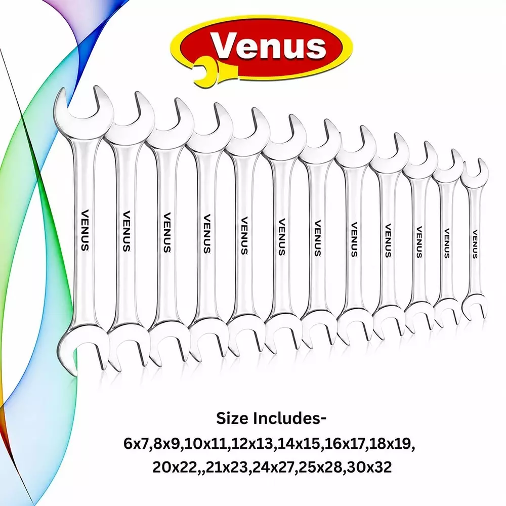 venus-heavy-duty-offset-ring-spanner-open-jaw-spanner-kit-24-pcs-silver-12-point-chrome-vanadium-steel-for-garage-workshop-use-combo-vmrs-12-and-vm-12