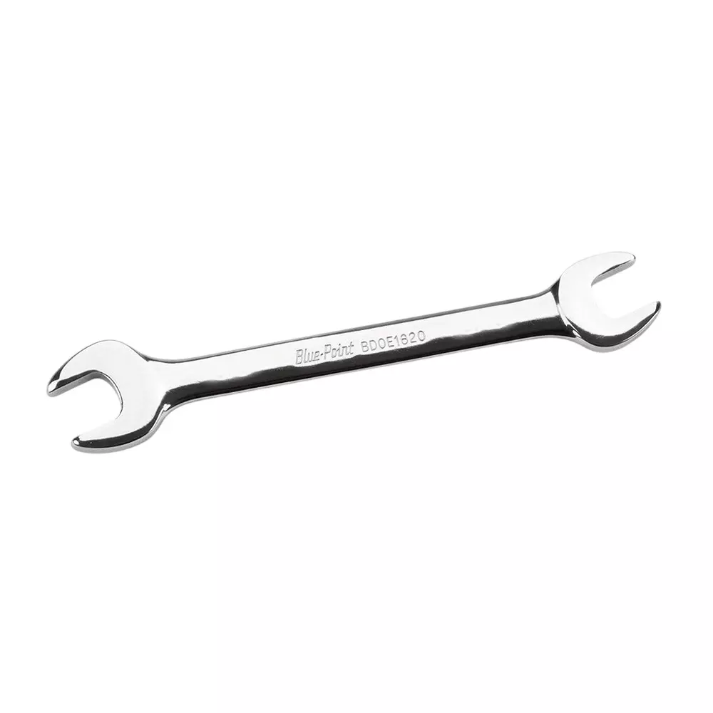 Blue-Point Double Open End Wrench Smooth Chrome Finish Alloy Steel Body, Size 7/16 x 1/2 inch (11.1 x 12.7 mm), BDOE1416
