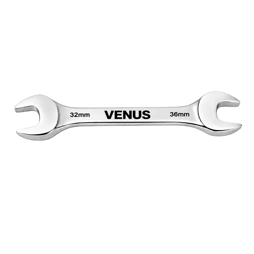 Venus Heavy Duty Open Jaw Spanner Silver Chrome Vanadium Steel 32x36 mm Size for Automotive, Truck, Tractor & Machinery Maintenance