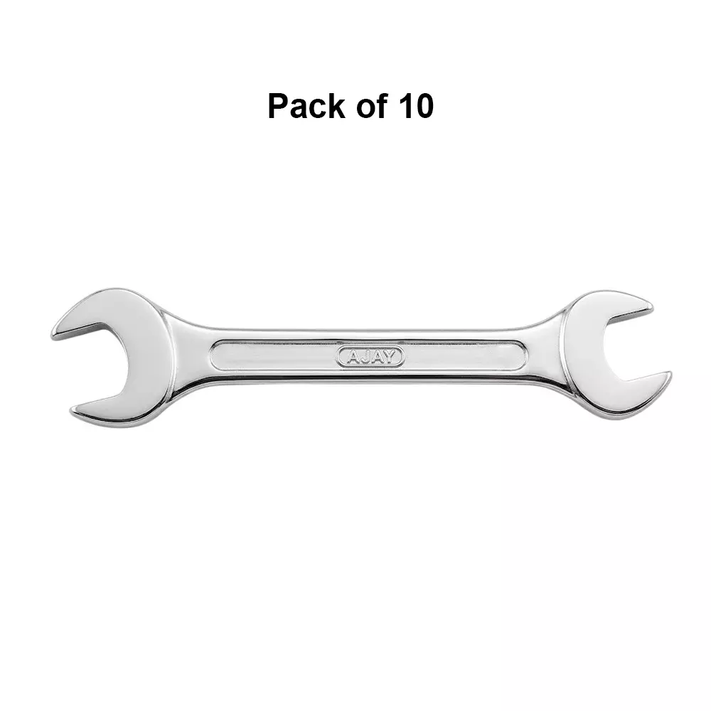 ajay-18x21-mm-double-ended-open-jaw-spanner-general-purpose-chrome-vanadium-steel-body-and-nickel-chrome-plated-00101-00130-pack-of-10