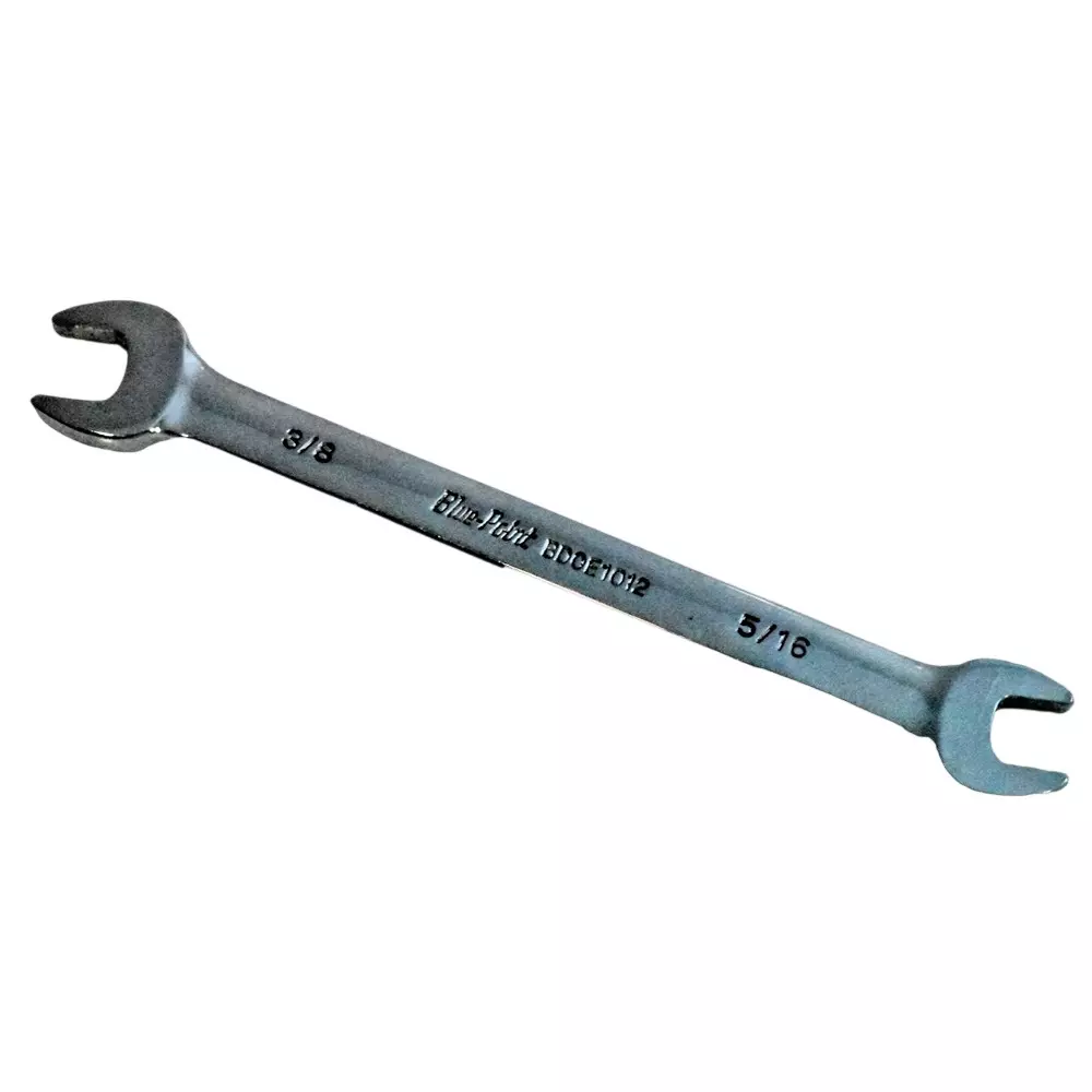 Blue-Point Double Open End Wrench Smooth Chrome Finish Alloy Steel Body, Size 5/16 x 3/8 inch (7.9 x 9.5 mm), BDOE1012
