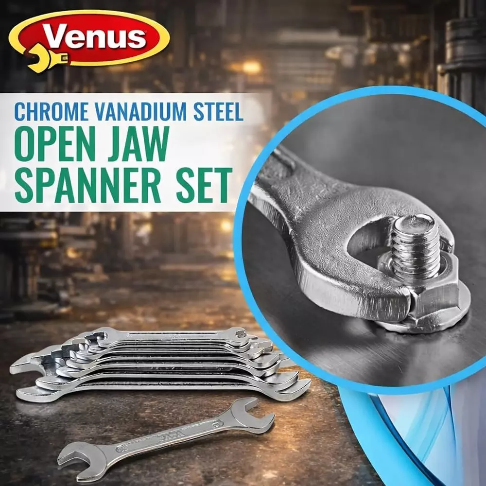 venus-heavy-duty-open-jaw-spanner-kit-12-pcs-silver-12-point-chrome-vanadium-steel-for-automotive-repair-bike-maintenance-workshop-tasks-and-general-mechanical-work-yb-cl3a-esoe