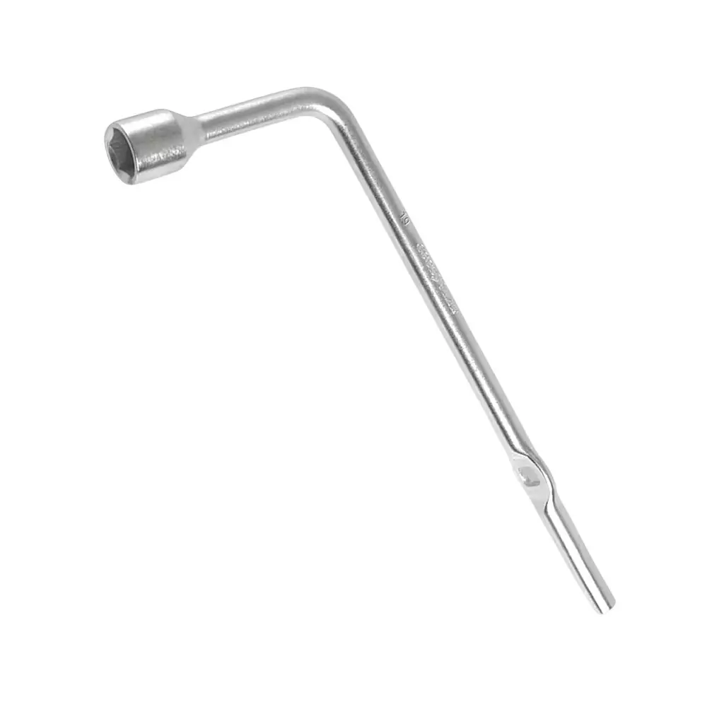 Venus L-Shaped L-Spanner with Hole Silver Chrome Vanadium Steel 21 mm Socket Size 320 mm Length for Tyre Replacement of Cars