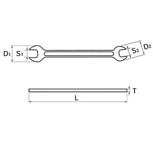 Ktc Thin-End Open End Spanner 12x10 mm 210 mm Length, S20-12x10