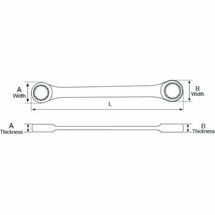 GEARWRENCH Ratchet Spanner 1in Imperial Double Ended 387 mm Overall, 27-603G