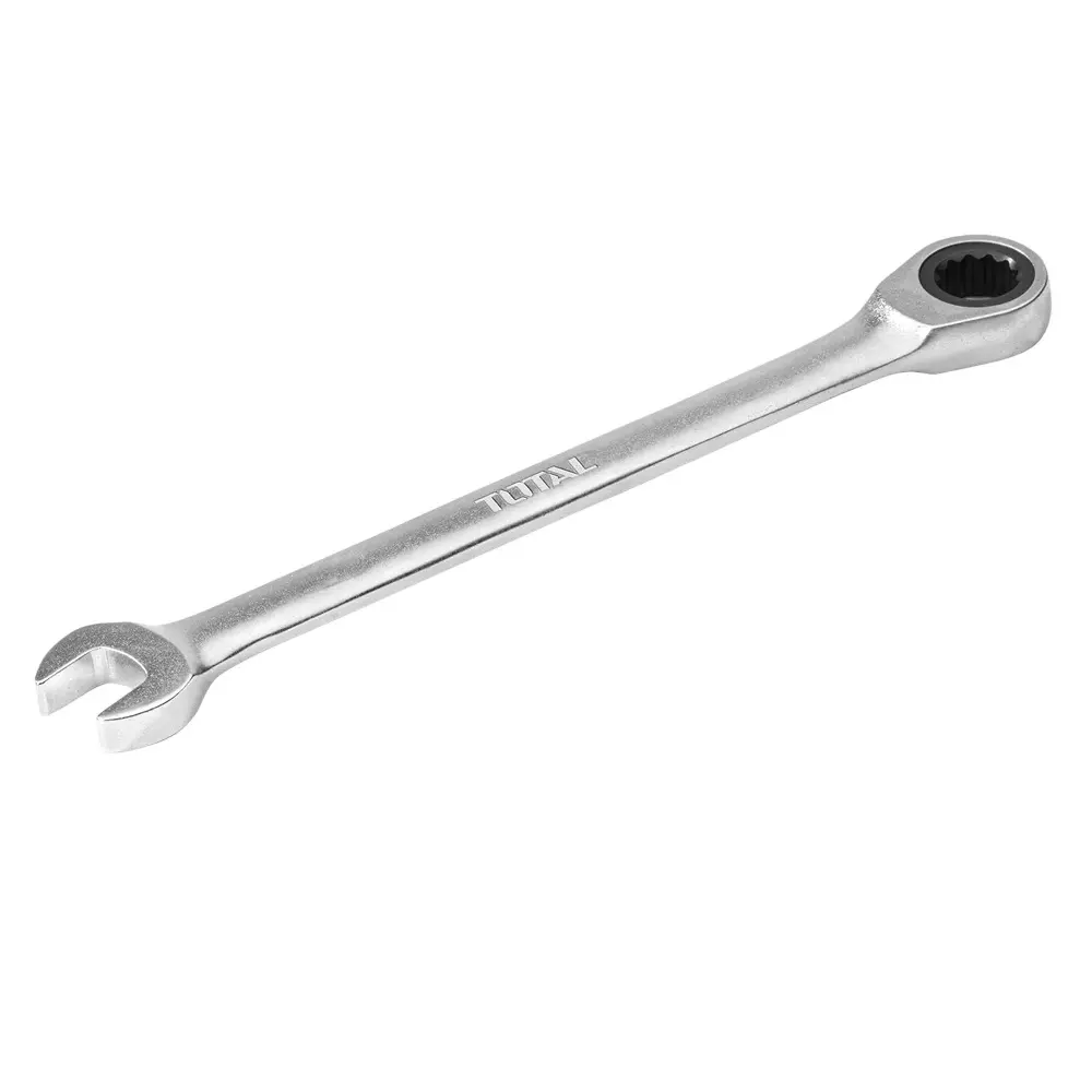 Total Ratchet Spanner Silver Chrome Plated, Matt Finish 15 mm Size and 200 mm Length, TCSPAR151