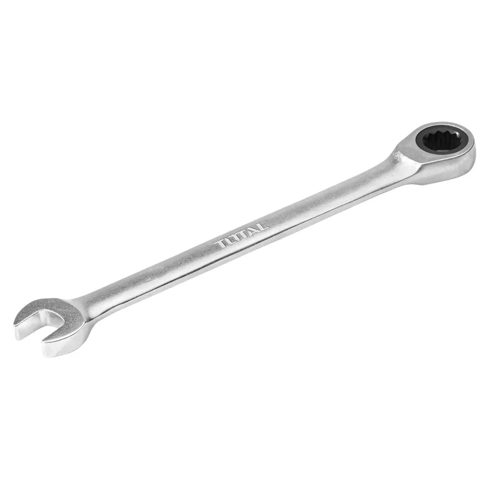 Total Ratchet Spanner Silver Chrome Plated, Matt Finish 7 mm Size and 140 mm Length, TCSPAR071